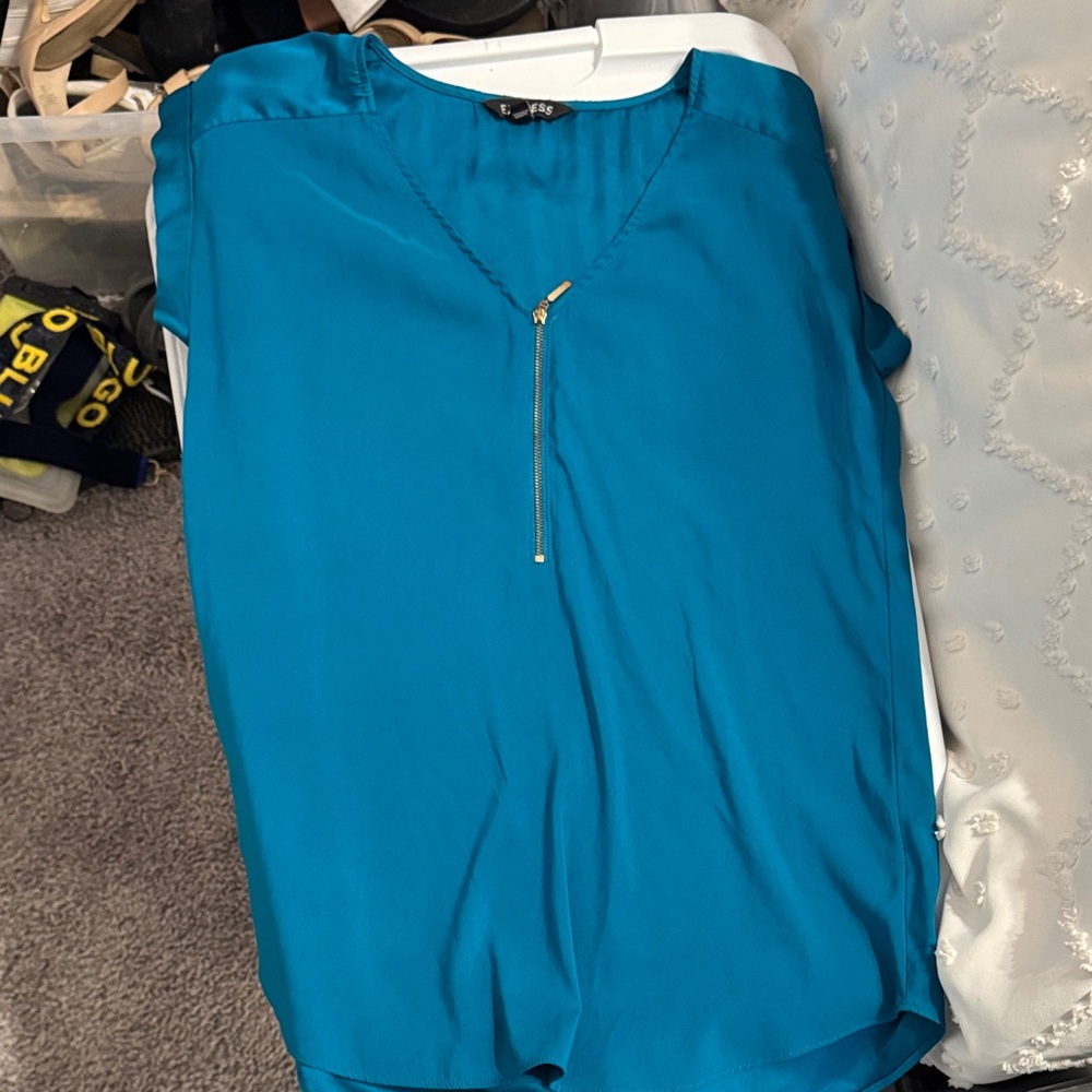 Express Vibrant Teal Blouse